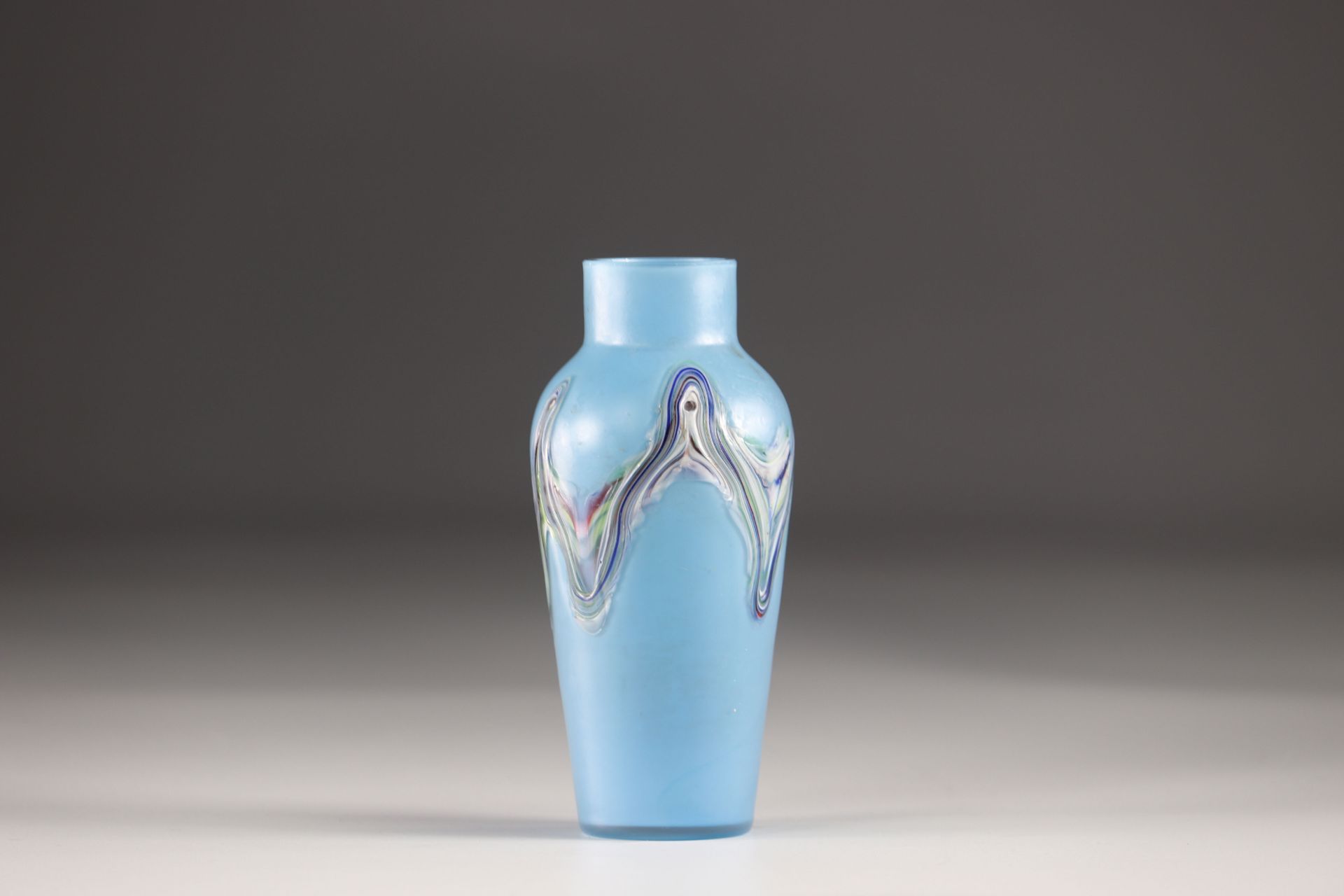 Opaline vase bursts of color 20th