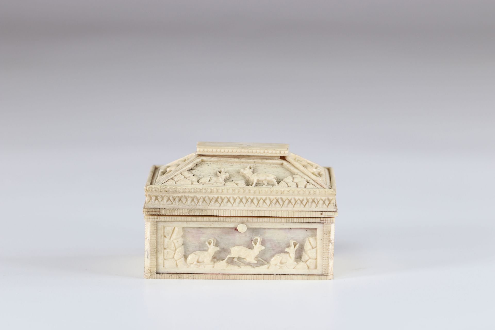 19th century mountain chamois carved box