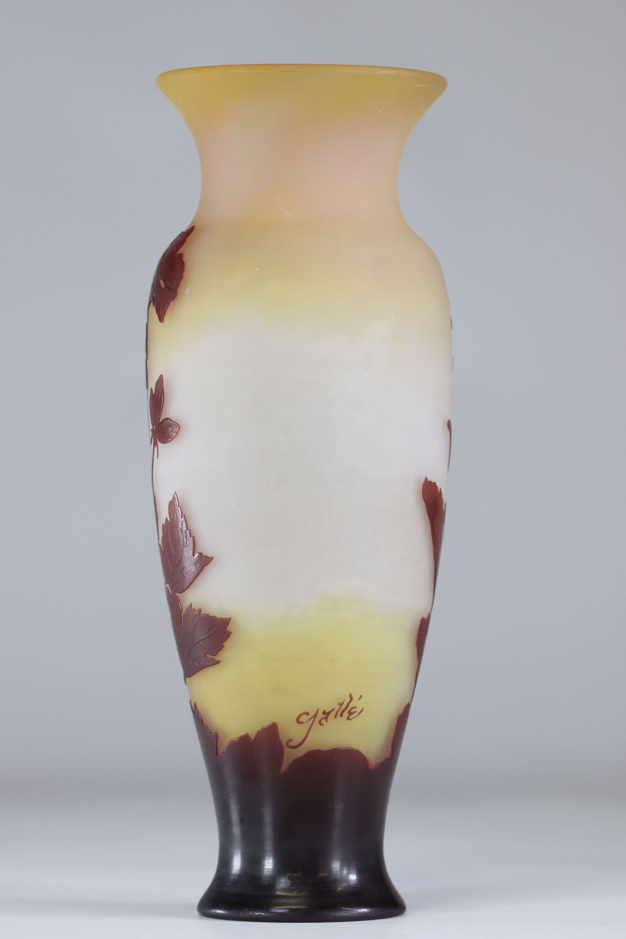 Emile Galle vase cleared with acid "flowers of Manons" - Image 2 of 4