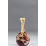Emile Galle soliflore vase released in acid with flower decoration