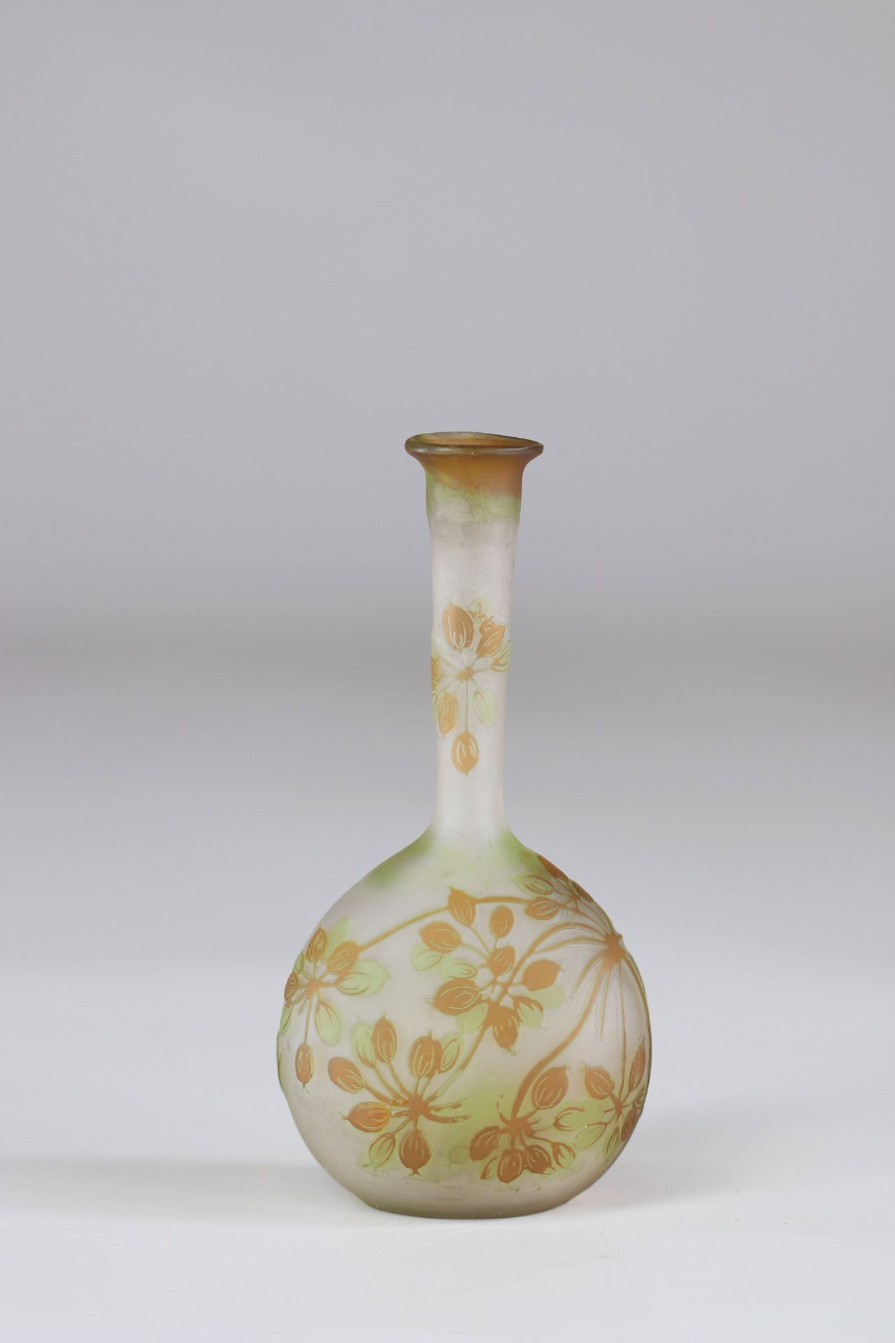 Emile Galle vase cleared with acid "flower decoration"