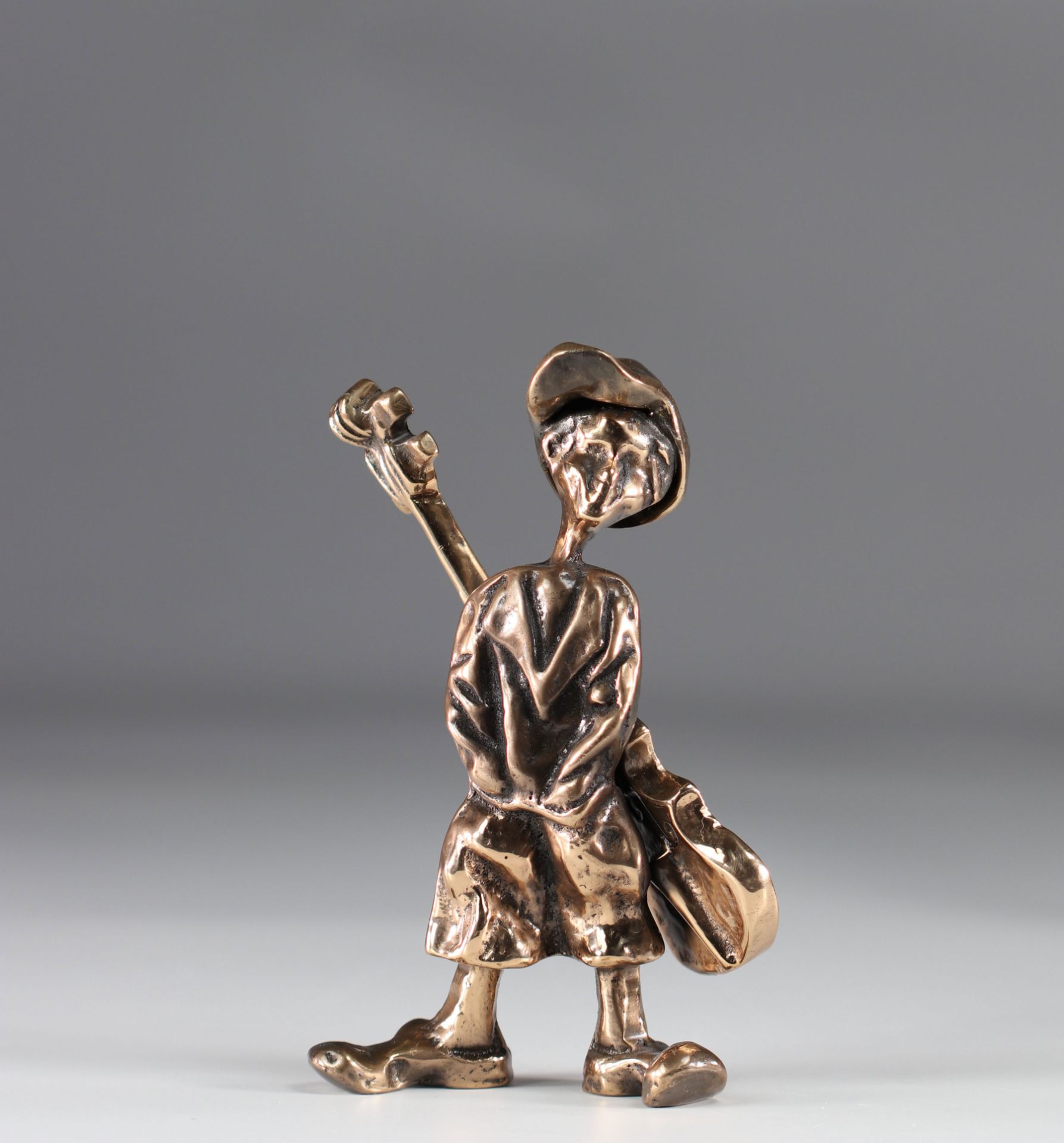 Yves LOHE bronze sculpture "young guitarist"