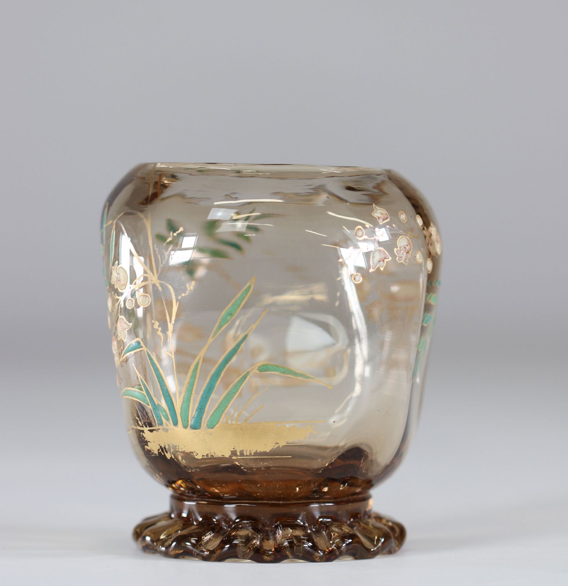 Emile Galle crystal vase "with lily of the valley" - Image 4 of 5