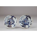 Asia set of 2 plates with dragon decoration