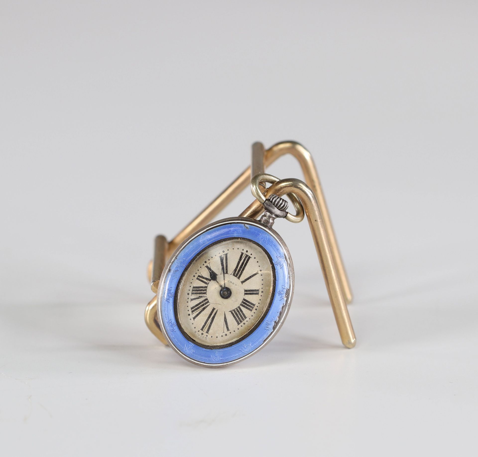 Enamel contour and back pocket watch