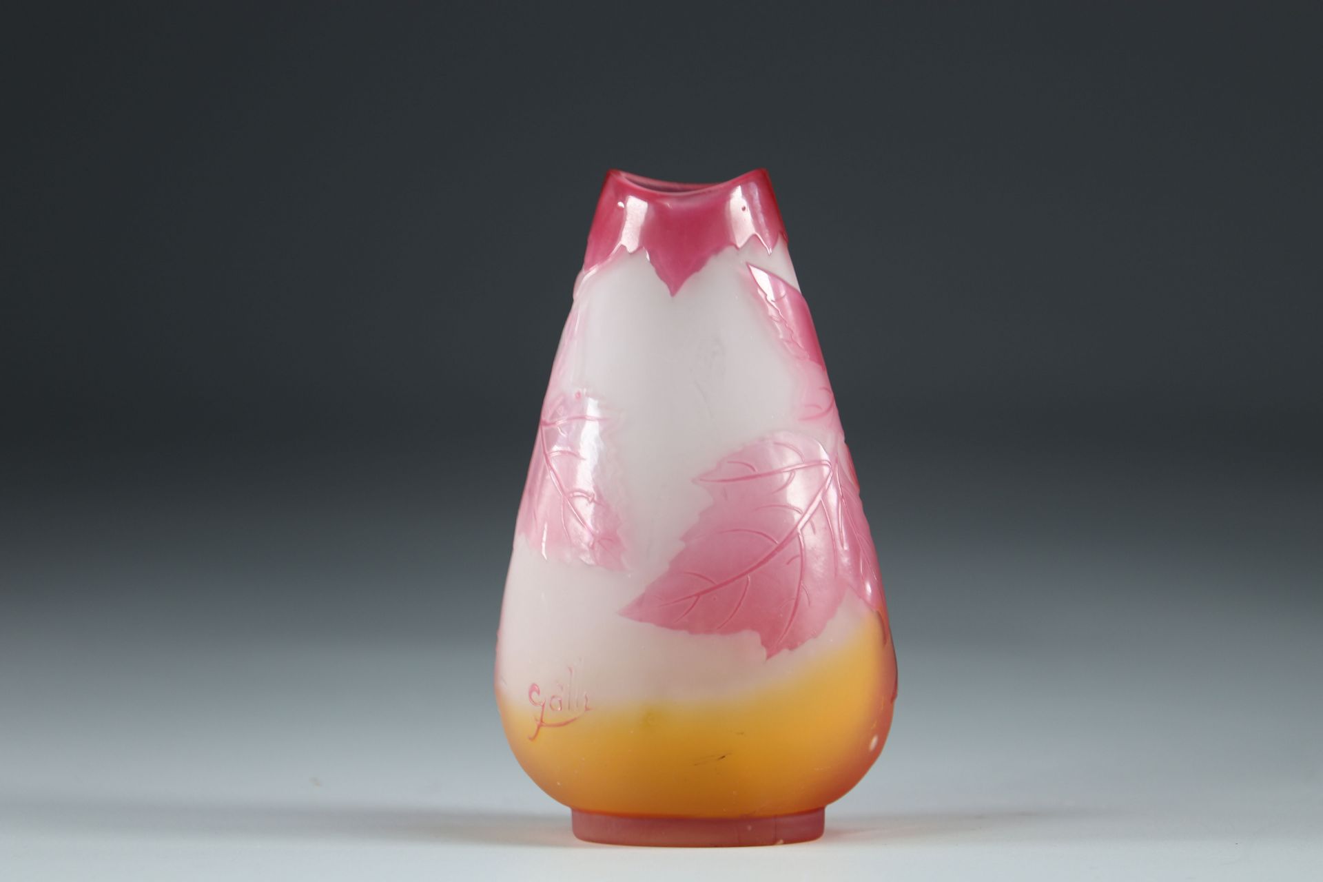 Emile Galle vase cleared with acid decoration of fruits - Image 2 of 2