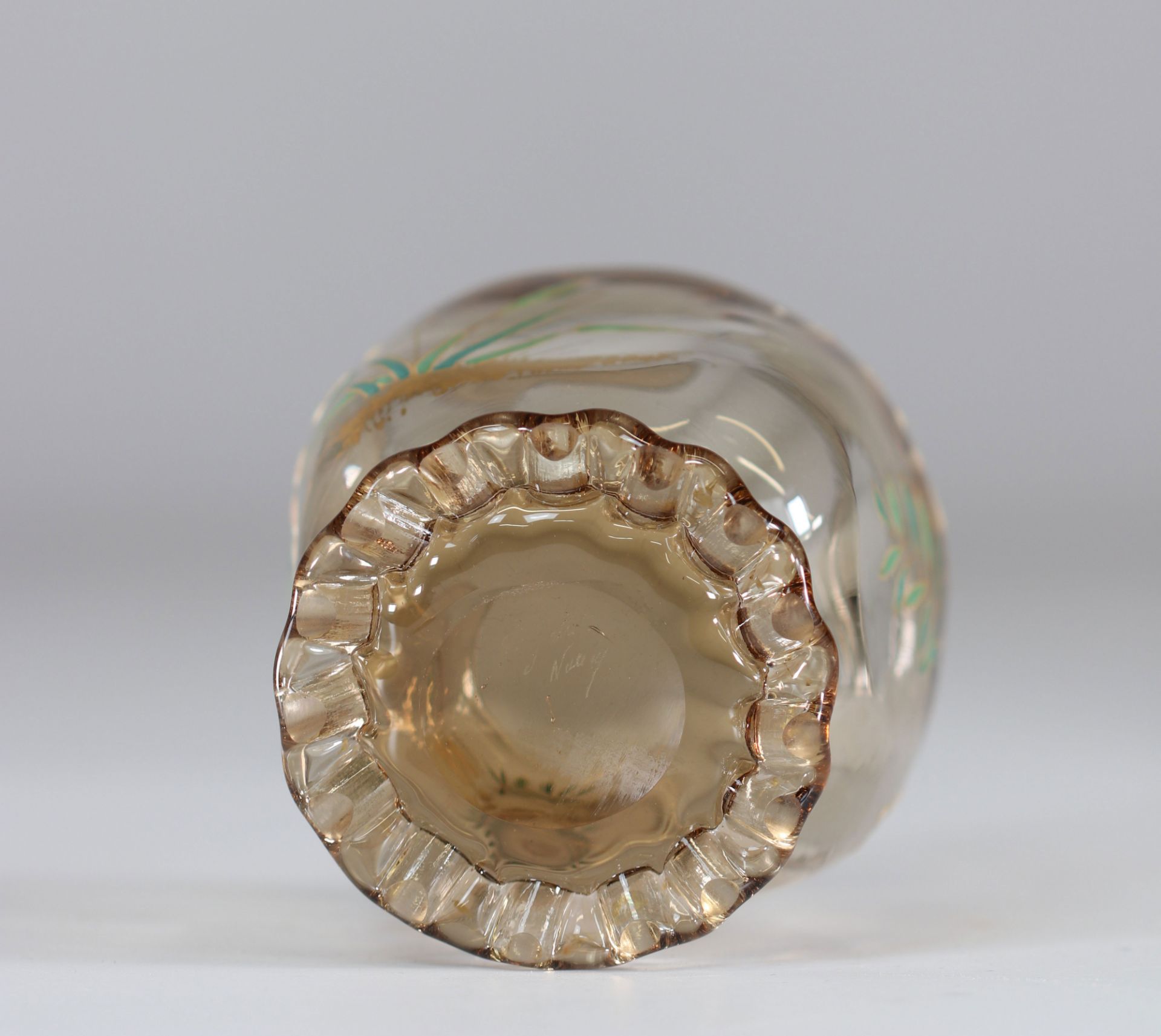 Emile Galle crystal vase "with lily of the valley" - Image 5 of 5