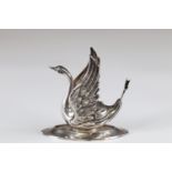 Swan shaped silver glass heater
