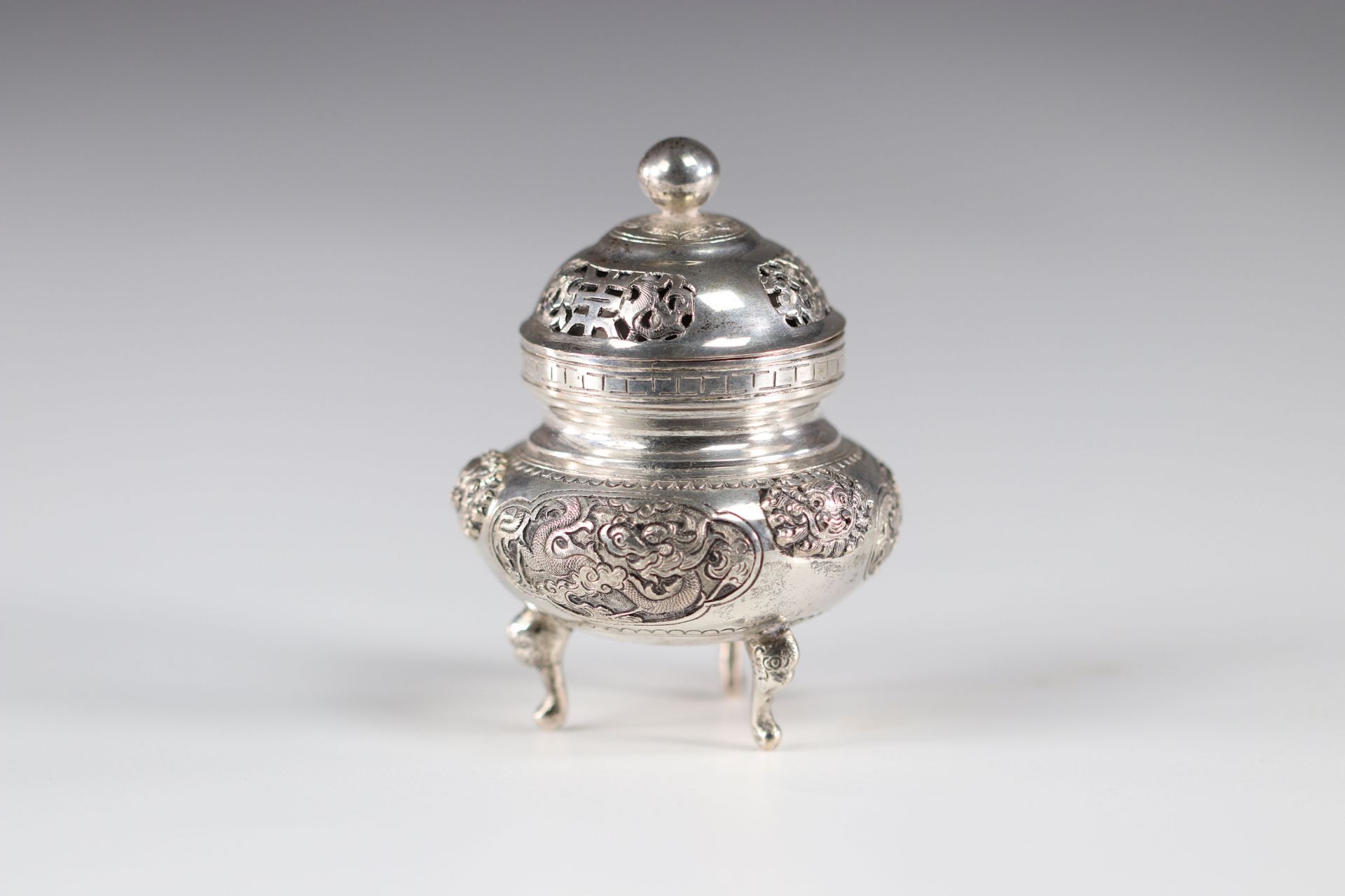 China set of silver objects teapot and pots - Image 6 of 12