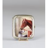 enamel box "horse and dog" circa 1900