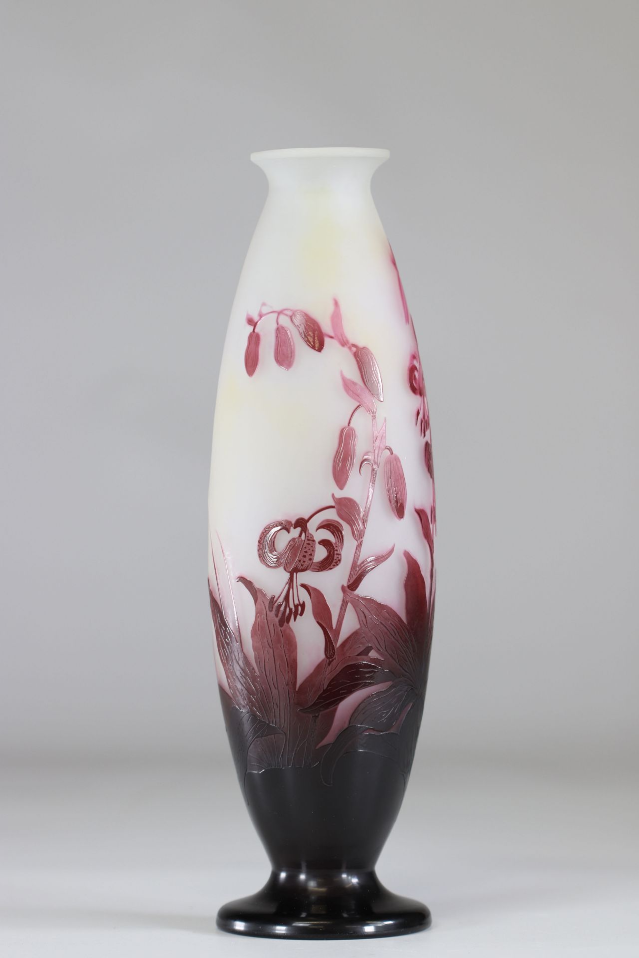 Emile Galle Vase cleared with acid "with Tigray Lily flowers" - Image 3 of 5