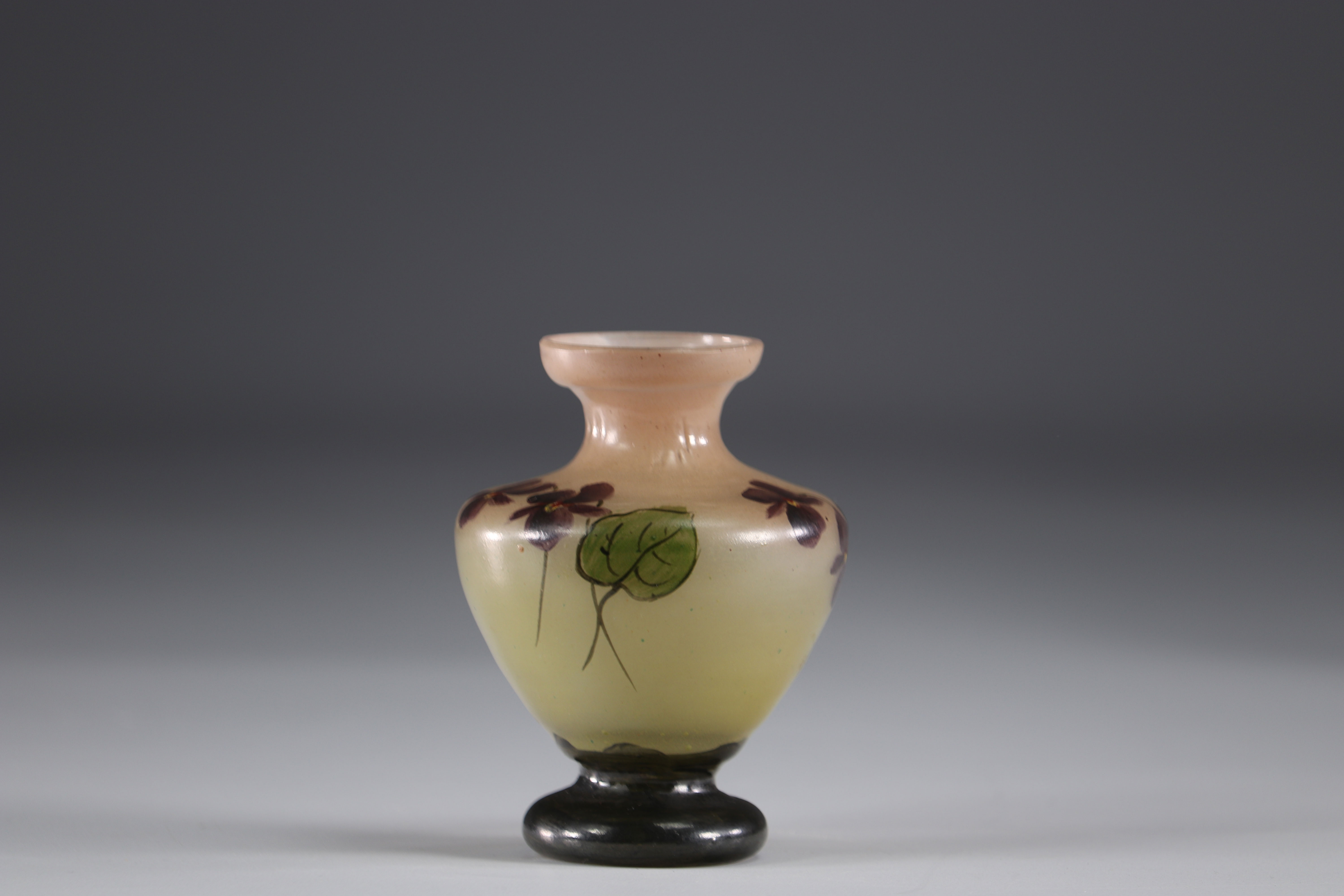 Legras vase decorated with violets
