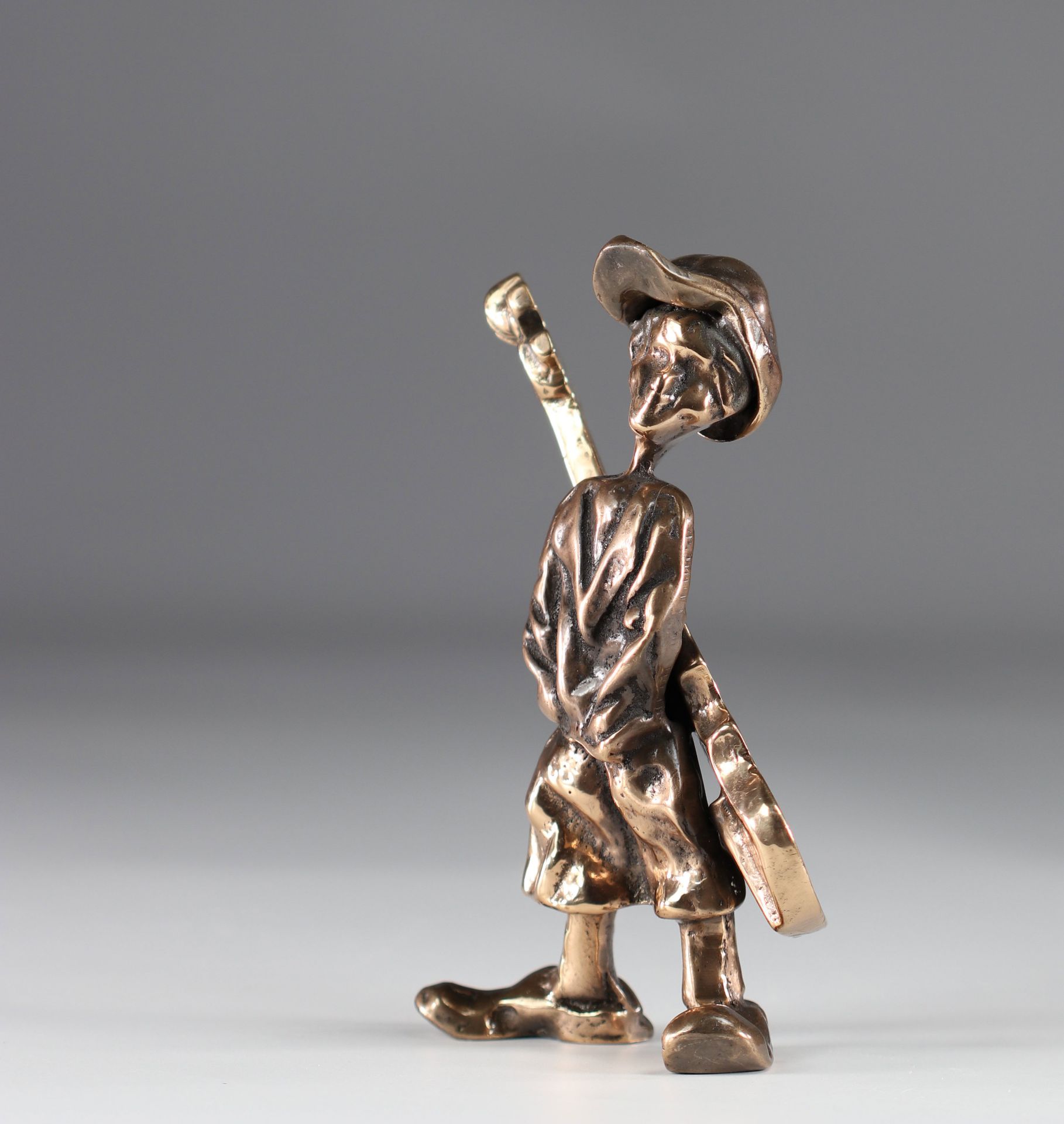 Yves LOHE bronze sculpture "young guitarist" - Image 3 of 3