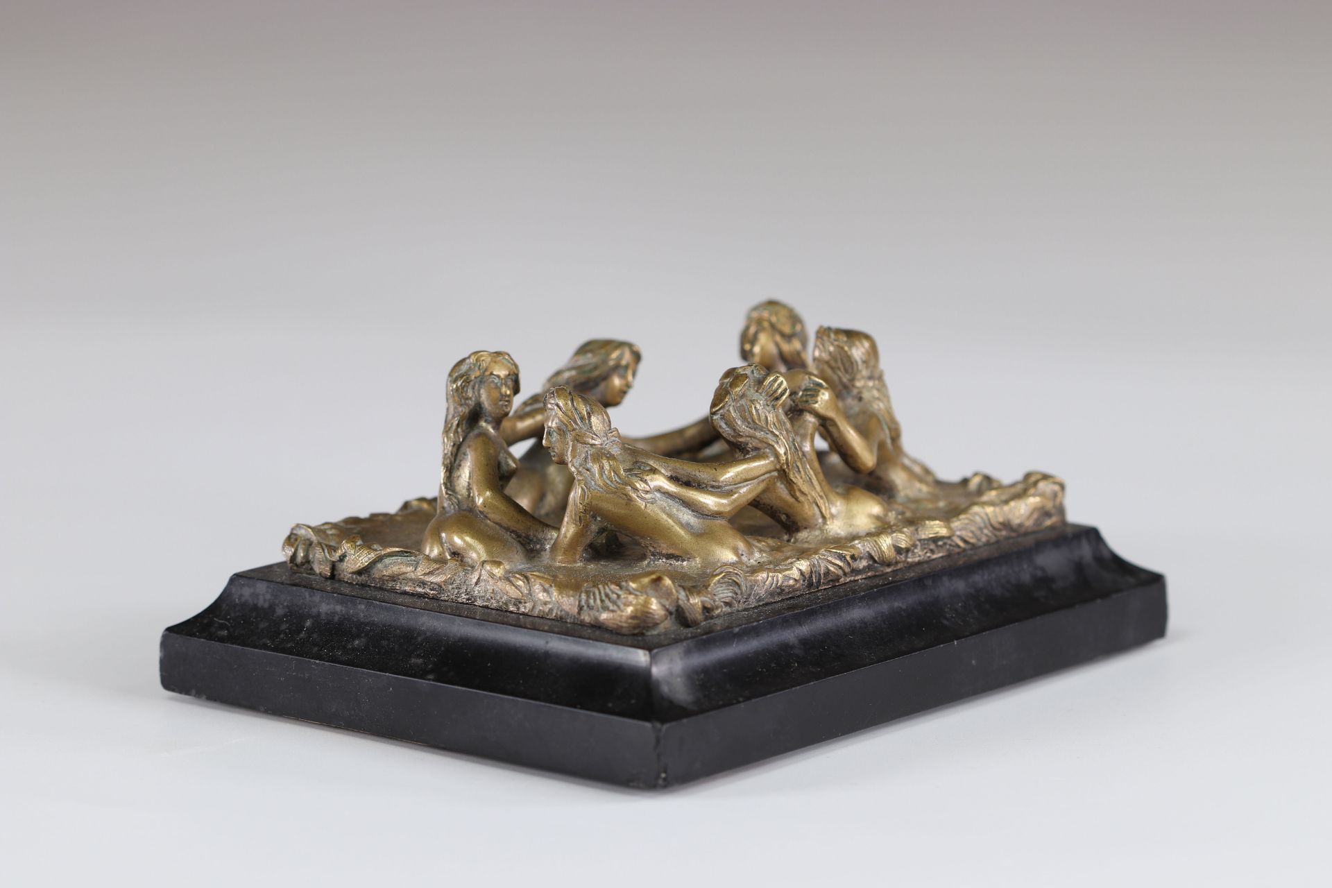 Bronze "the bathers" marble base - Image 2 of 3
