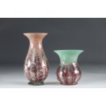 Vases set of 2 Opaline bursts of color