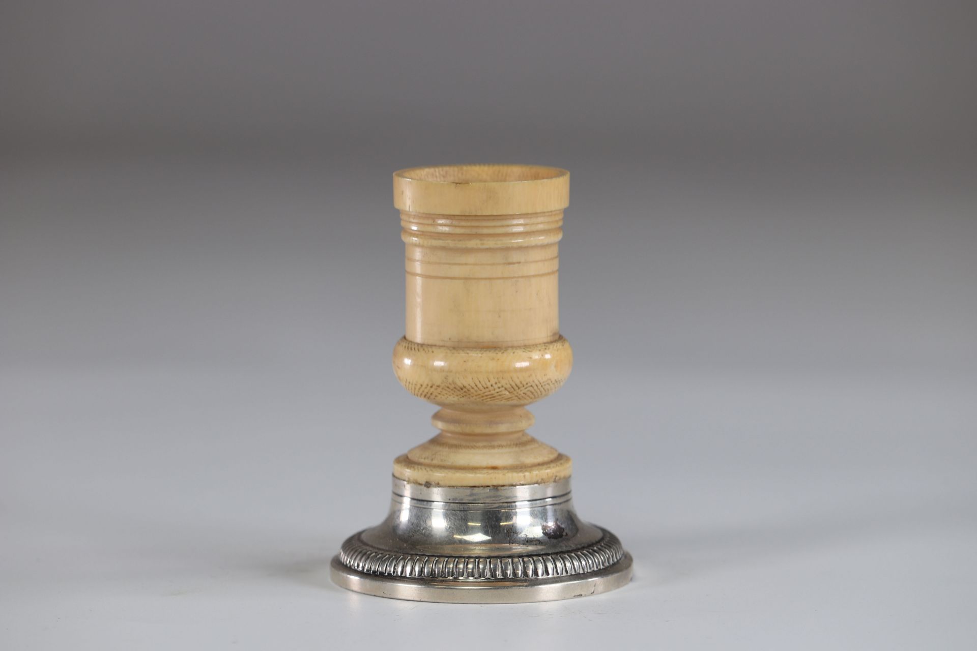 Ivory cup on silver base