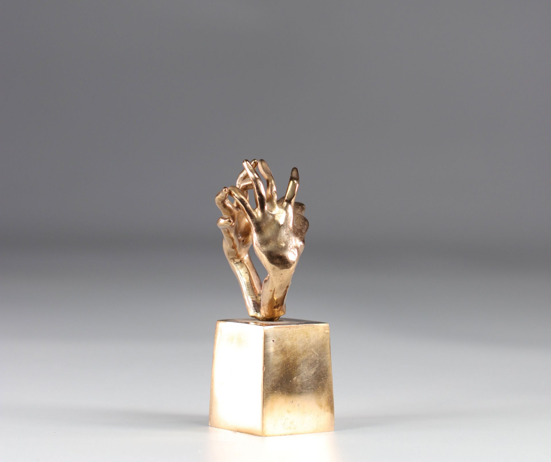 Yves LOHE bronze sculpture "hands" - Image 2 of 3