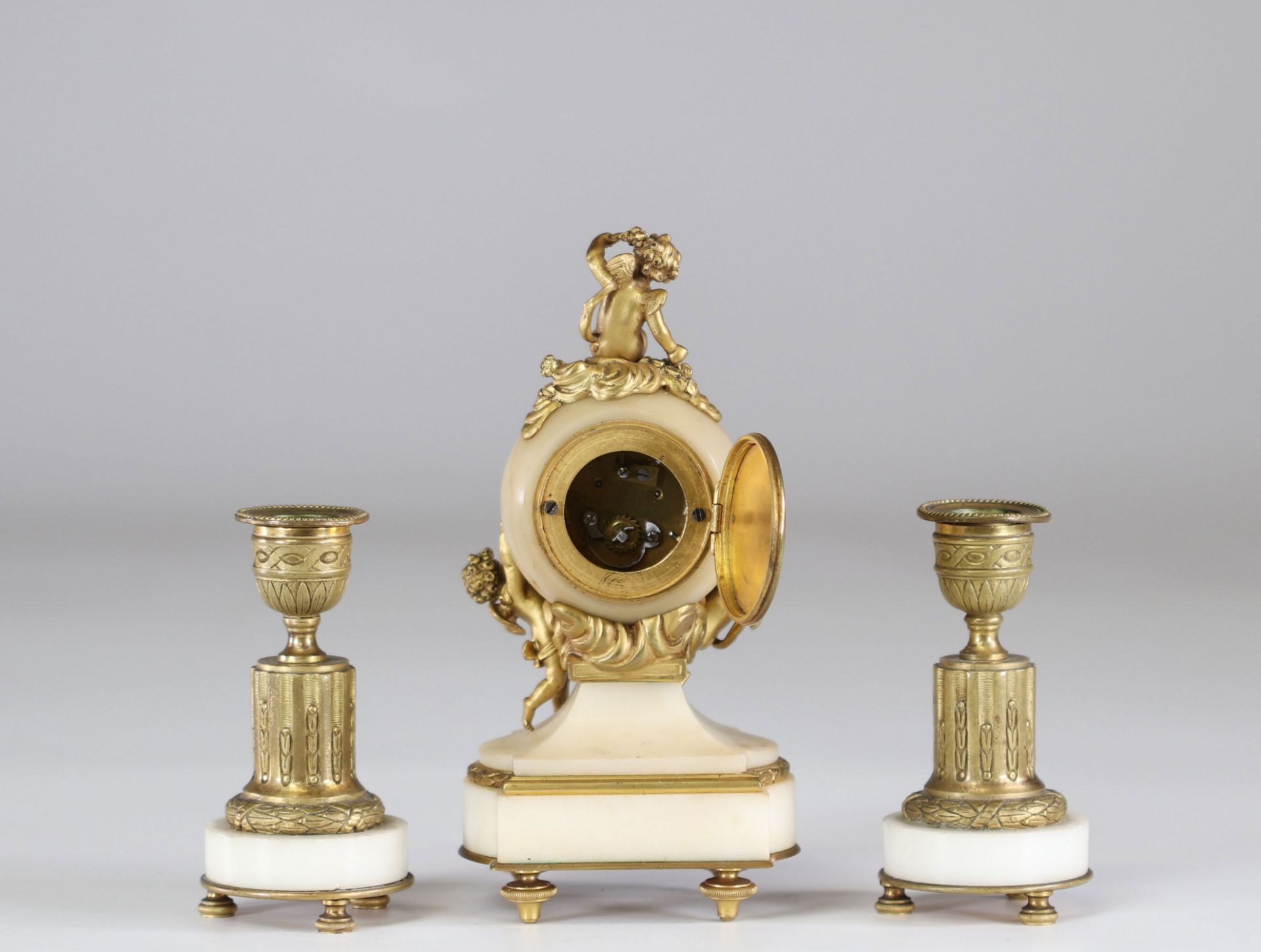 Louis XV style bronze and marble desk garniture and candlesticks - Bild 2 aus 2