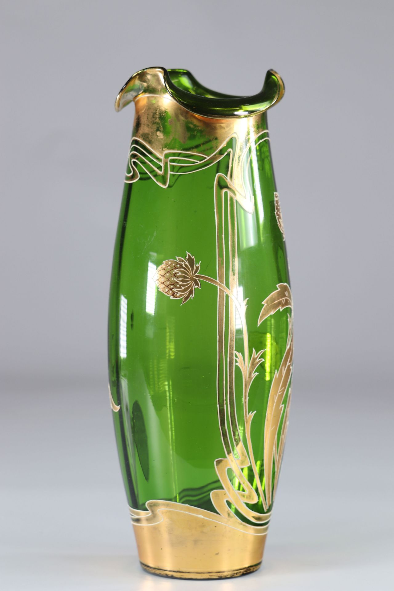 Green and gold Art Nouveau vase - Image 2 of 2