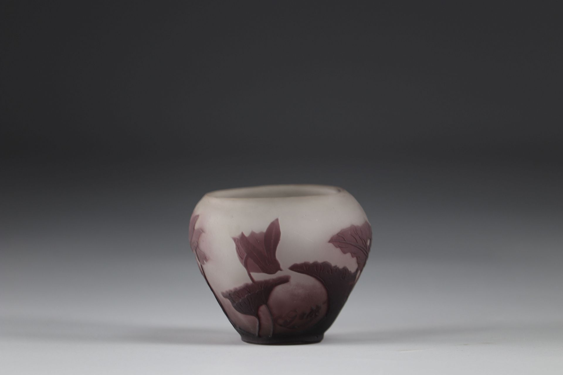 Emile Galle vase cleared with acid vegetable decoration - Image 2 of 4