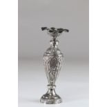 Persian silver vase very rich decoration of characters late 19th