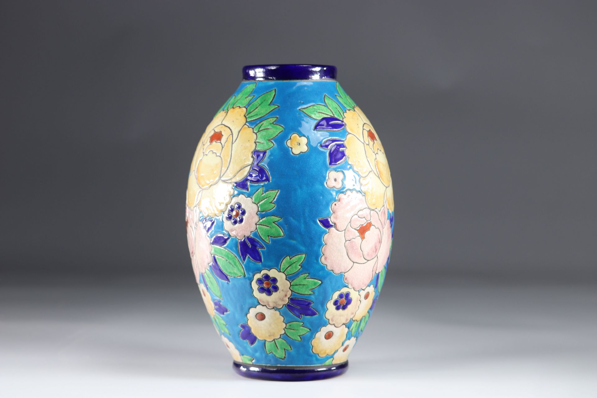 Keramis vase Ar deco floral decoration - Image 2 of 3