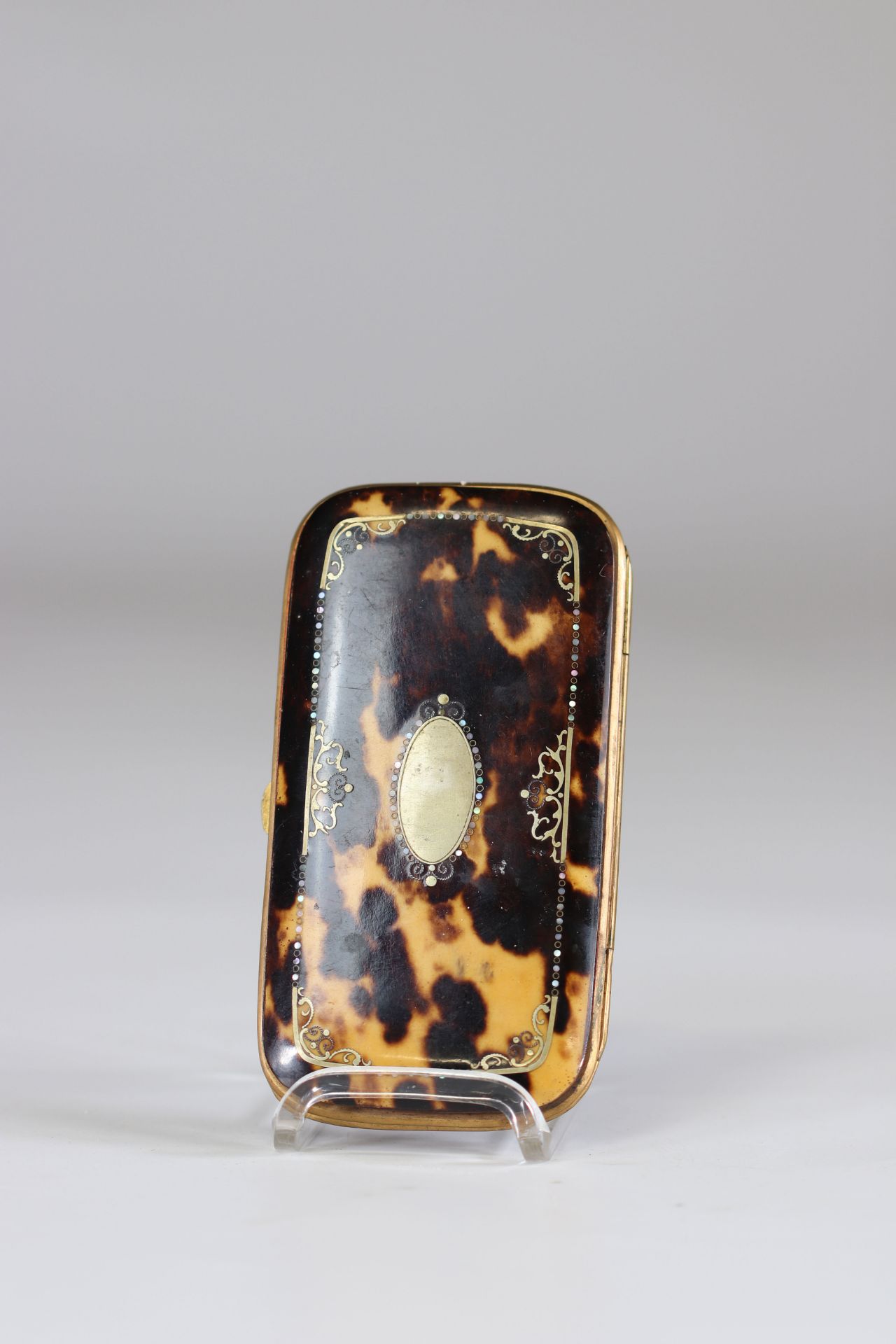 tortoiseshell box with gold inlay