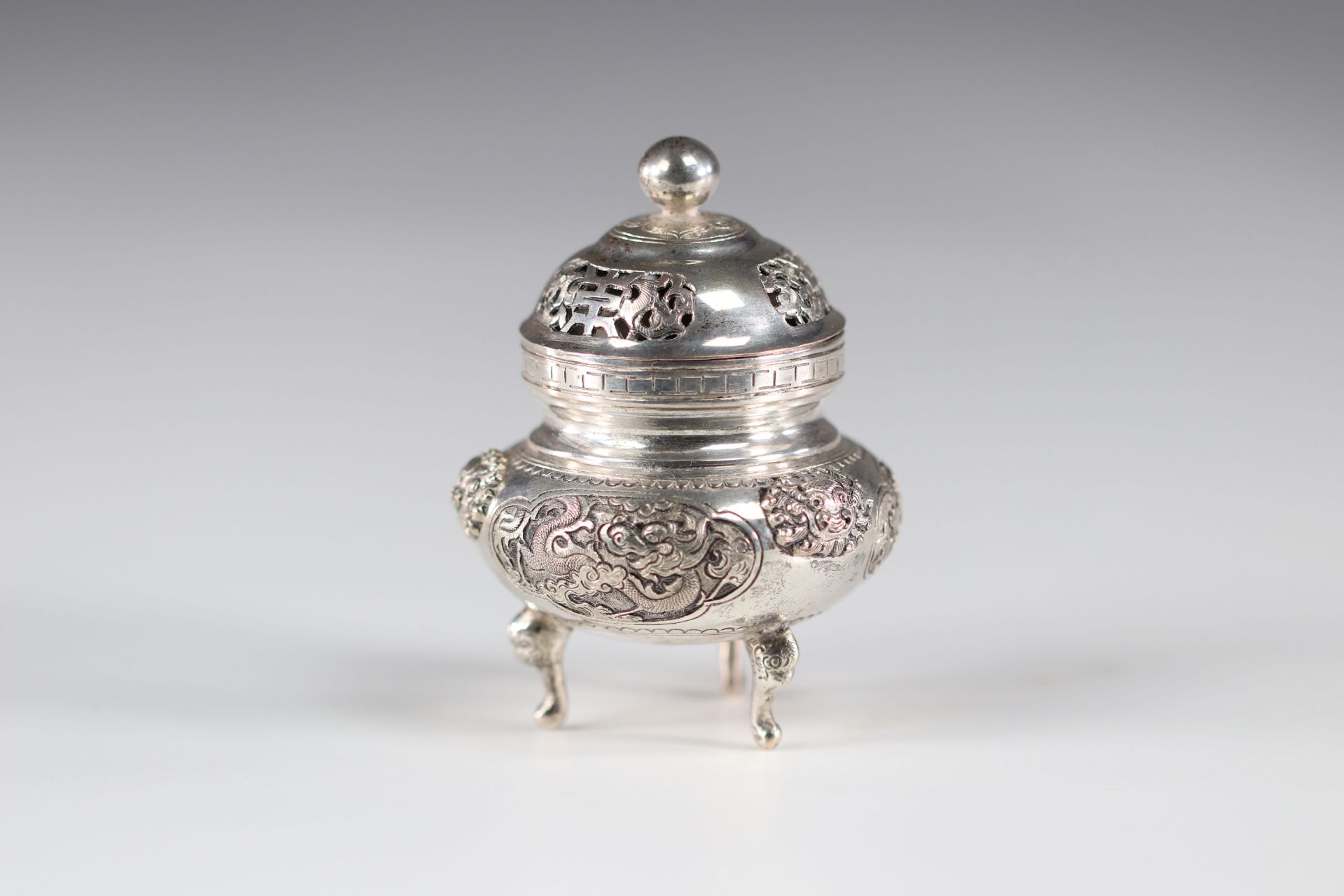 China set of silver objects teapot and pots - Image 5 of 12