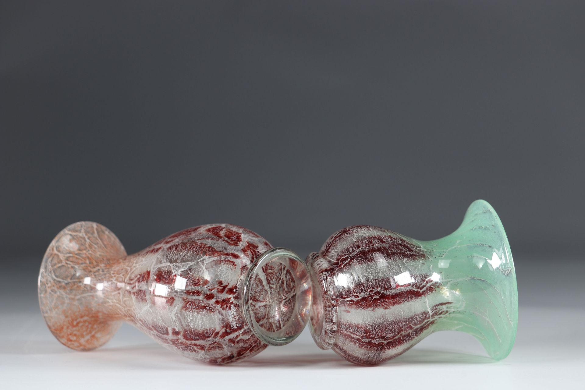 Vases set of 2 Opaline bursts of color - Image 2 of 2