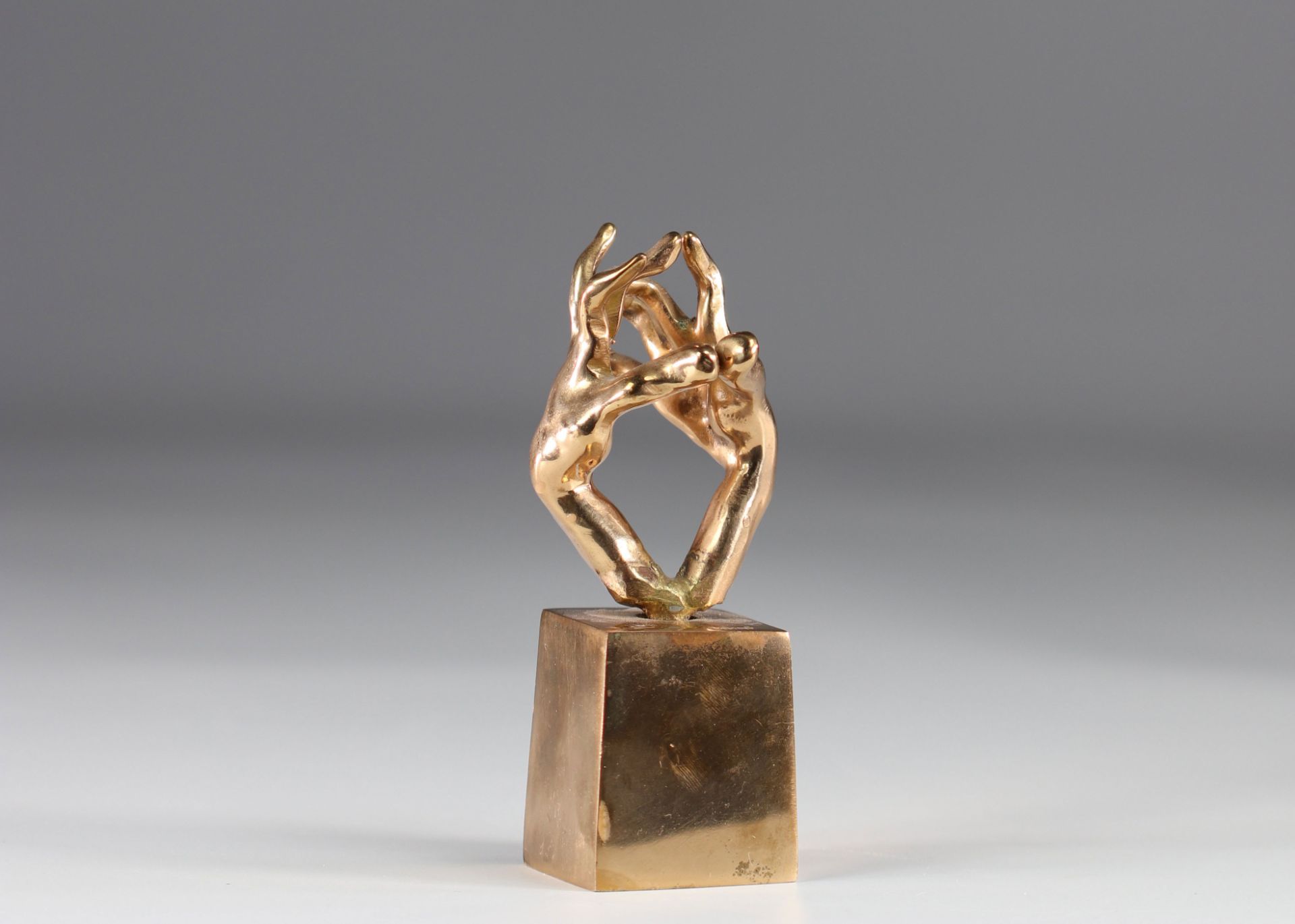 Yves LOHE bronze sculpture "hands"