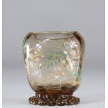 Emile Galle crystal vase "with lily of the valley"