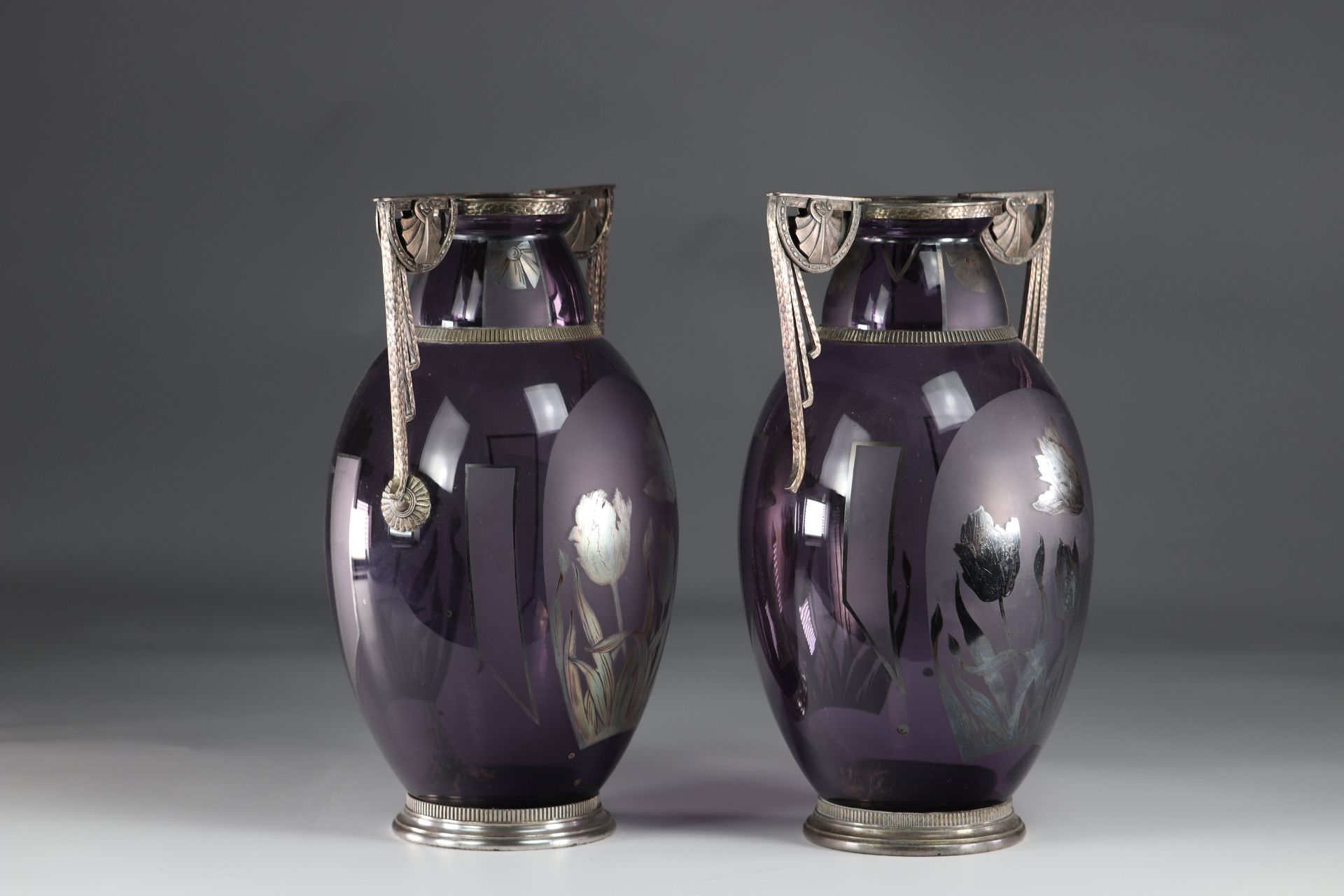 Pair Of 1930 Art Deco Vases Signed D'Argyl - Image 2 of 3