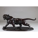 Bronze panther Japan Meiji period