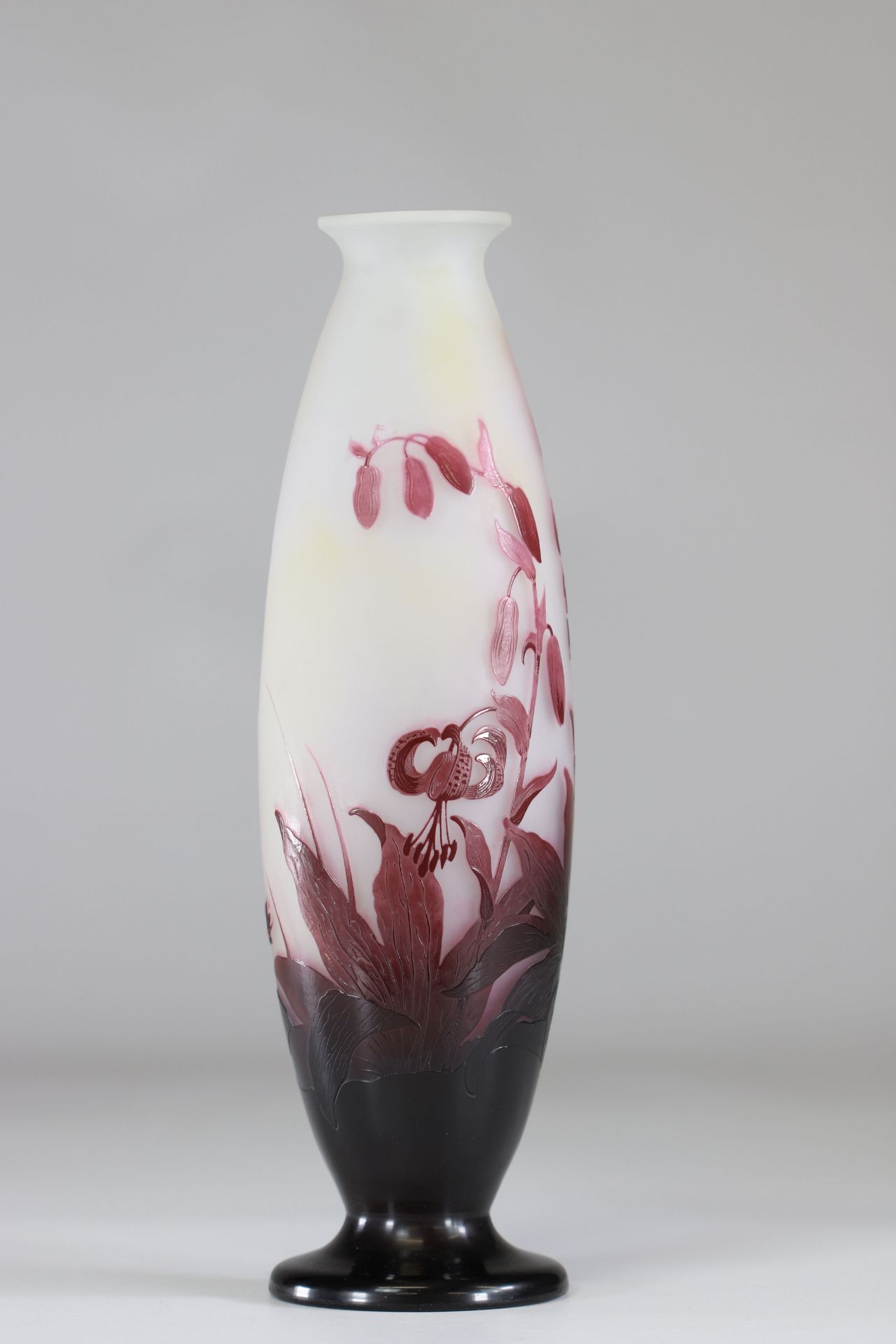 Emile Galle Vase cleared with acid "with Tigray Lily flowers" - Image 5 of 5