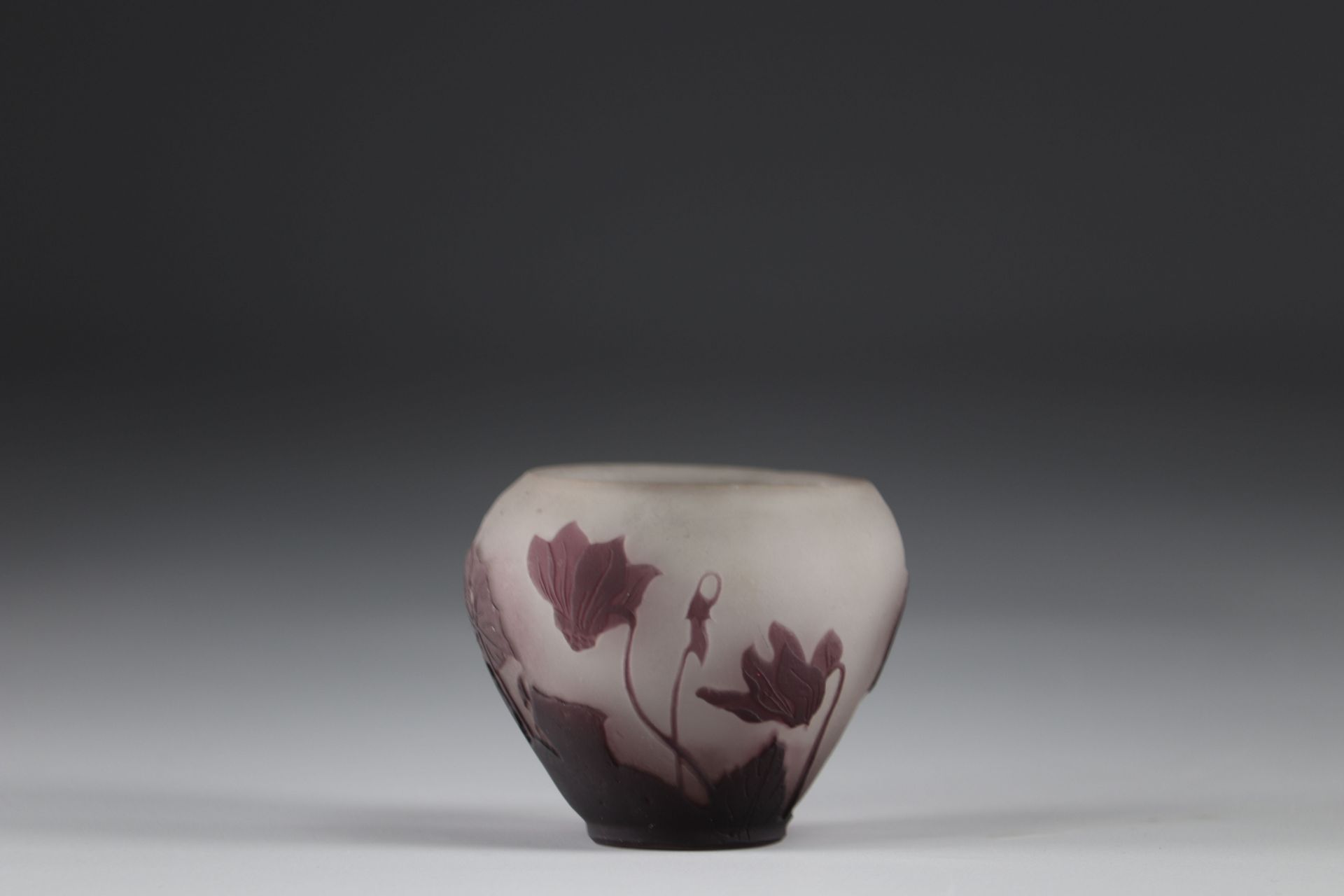 Emile Galle vase cleared with acid vegetable decoration - Image 4 of 4