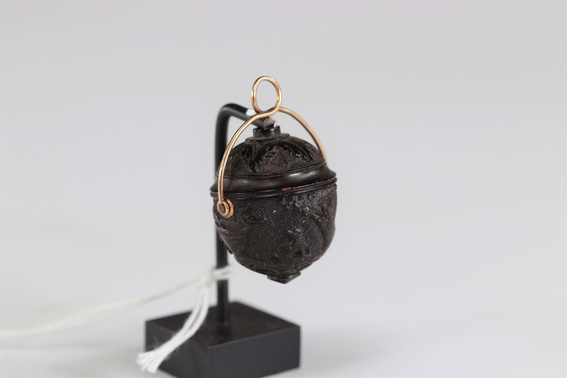 Miniature carved walnut with the arms of Louis XV - Image 2 of 2