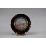 tortoiseshell box decorated with a 19th century hot-air balloon painting