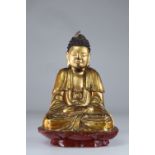 China Buddha in wood and lacquer Qing period
