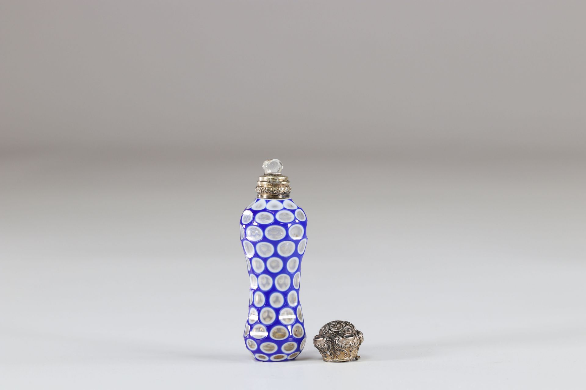 Baccarat and silver bottle circa 1900 (hinge accident) - Image 2 of 2
