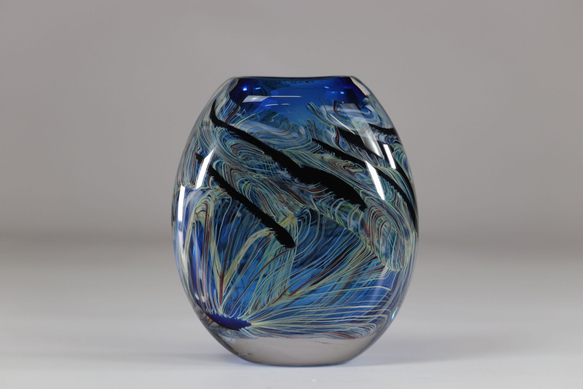Maxence Parot - Large Opaline Vase bursts of color