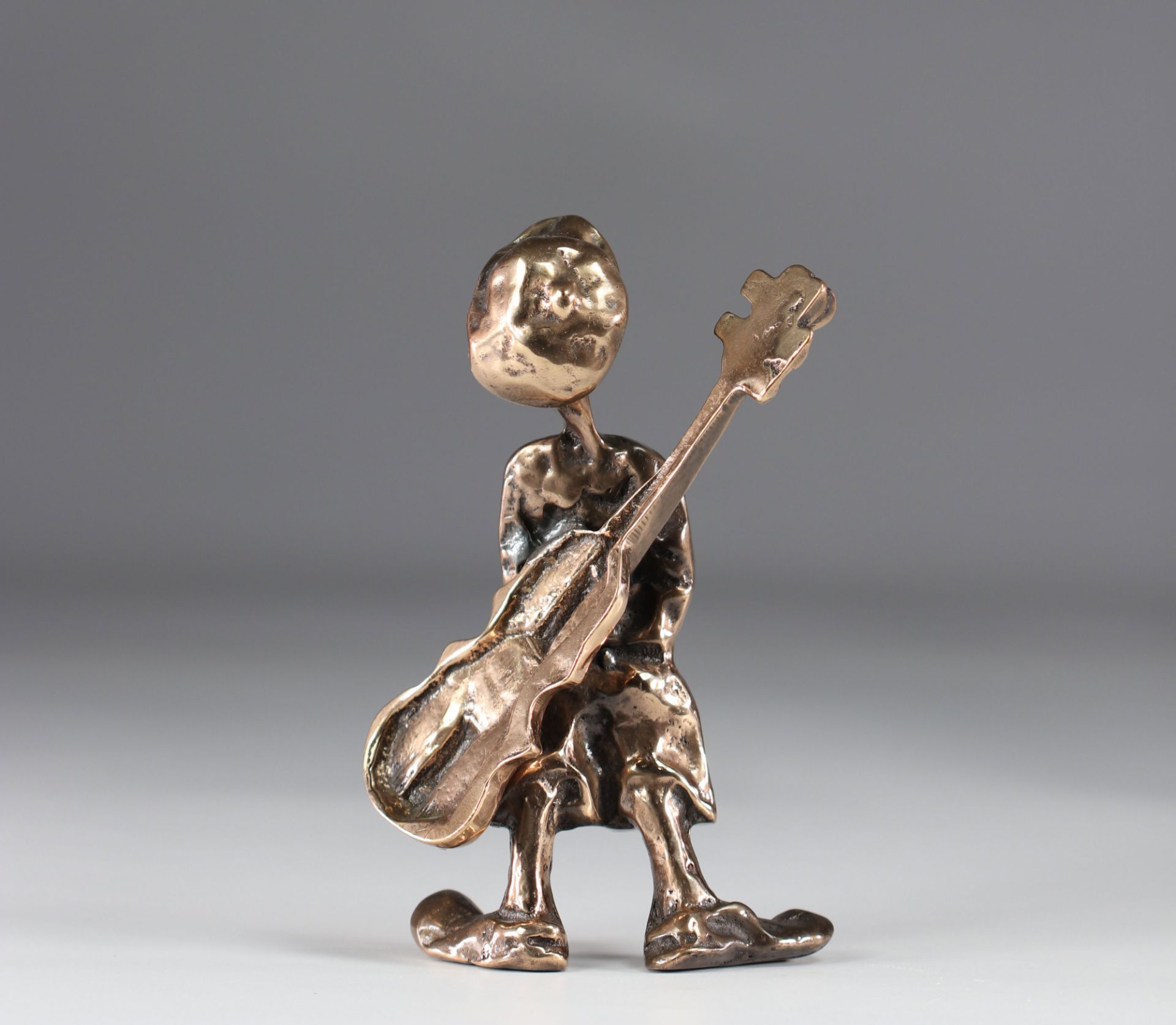 Yves LOHE bronze sculpture "young guitarist" - Image 2 of 3