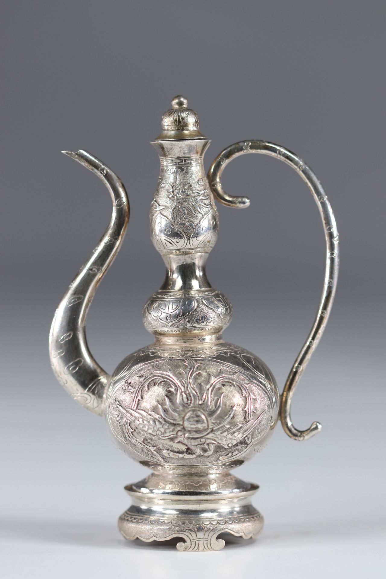 China set of silver objects teapot and pots - Image 3 of 12