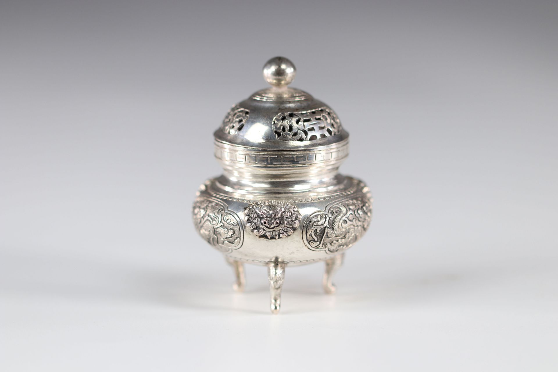 China set of silver objects teapot and pots - Image 7 of 12