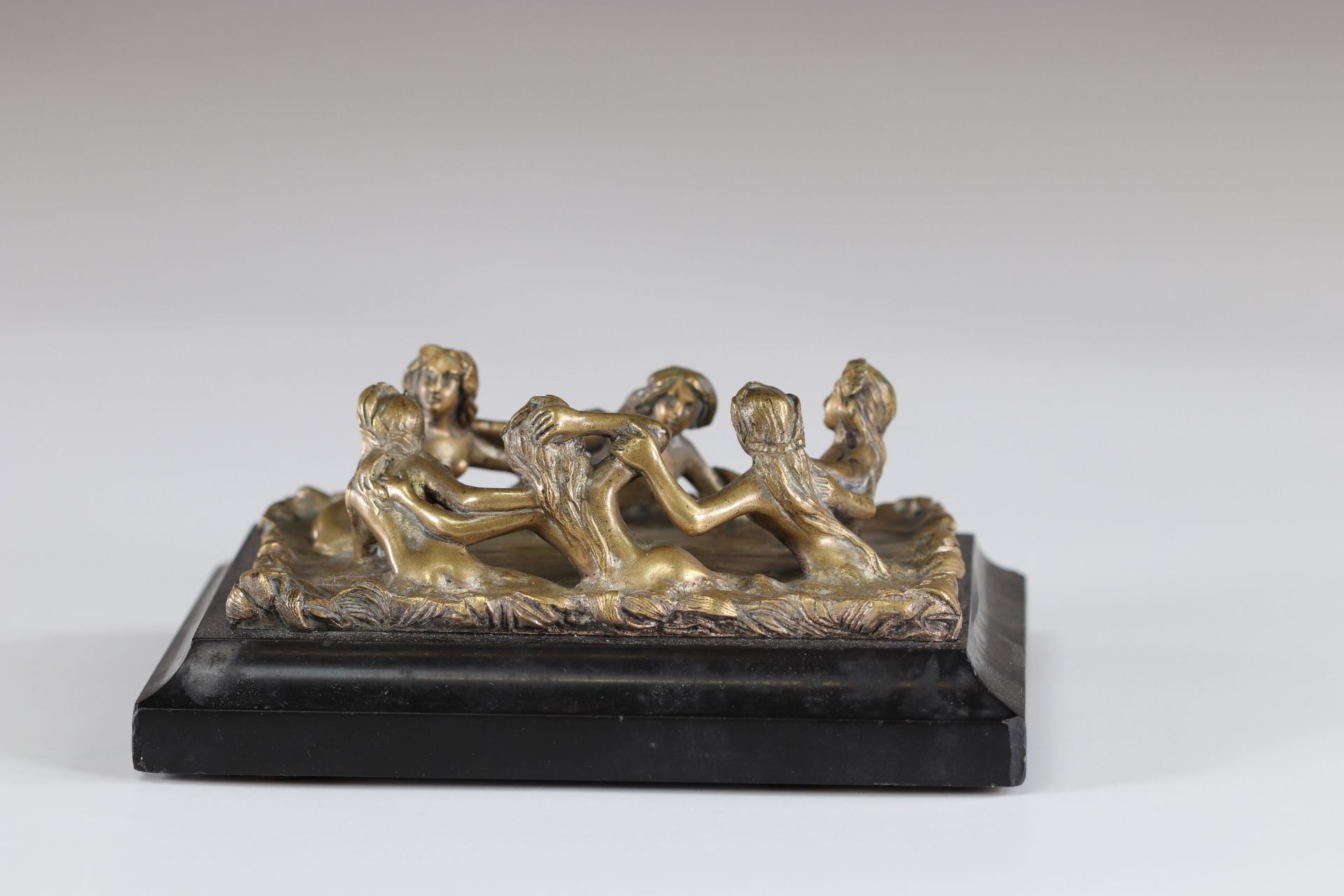 Bronze "the bathers" marble base