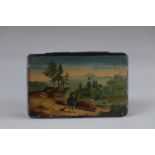 box painted with a hunting scene 19th