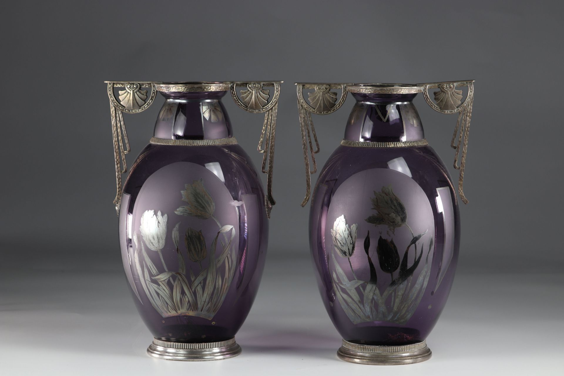 Pair Of 1930 Art Deco Vases Signed D'Argyl - Image 3 of 3