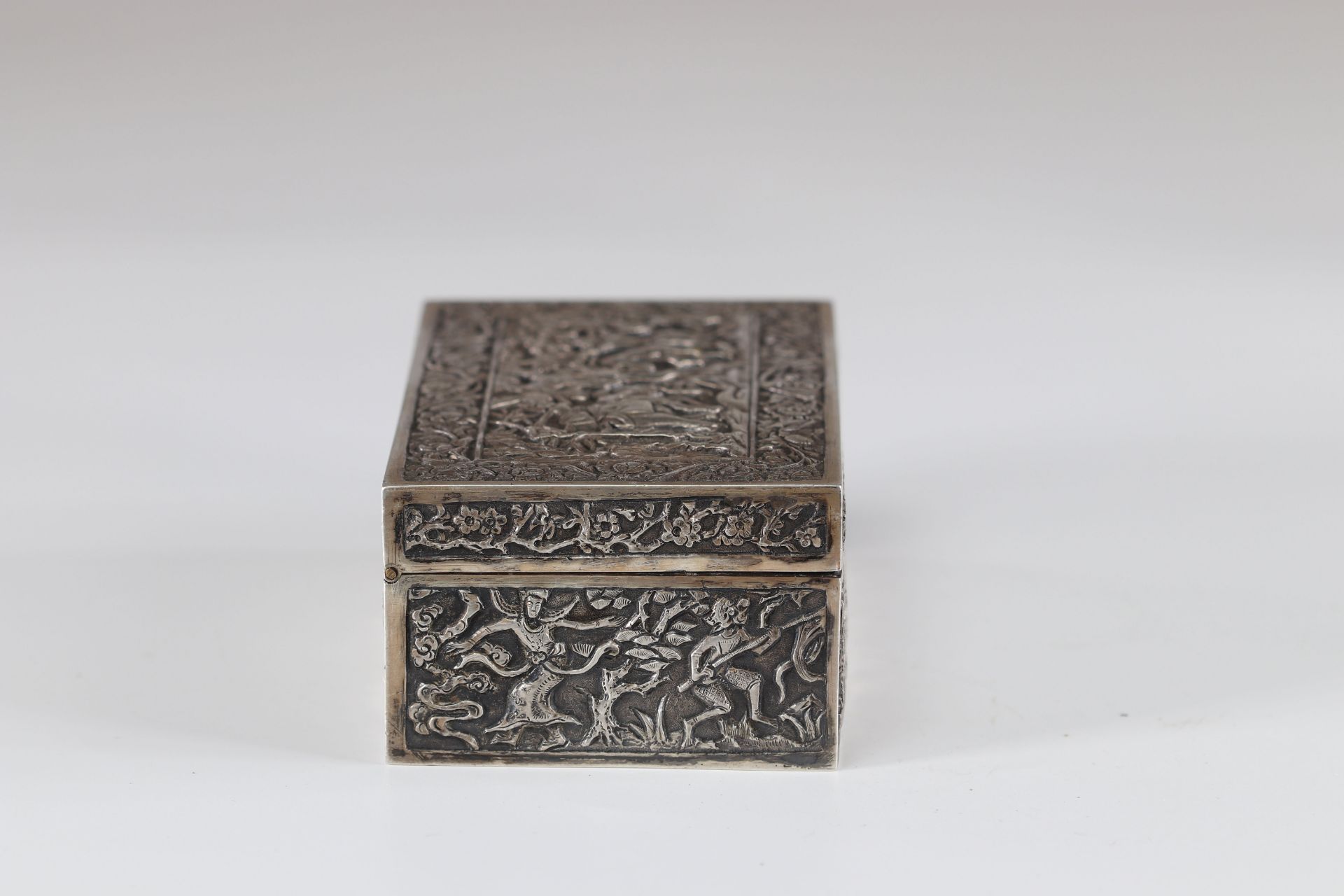 North China Thailand rich silver box decor of scenes of life early 20th century - Image 3 of 5