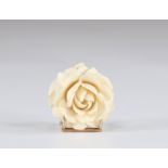 Ivory pendant carved with a rose circa 1900