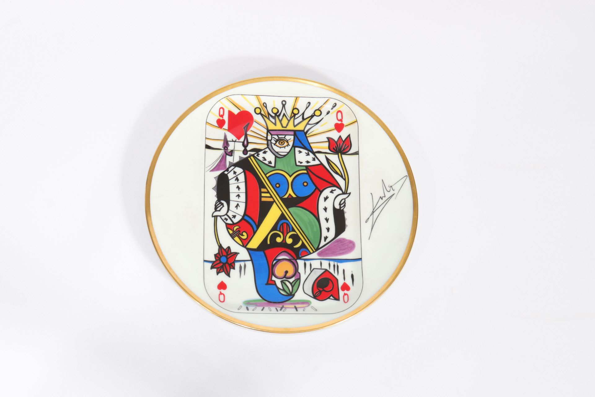 Salvador Dali. " Playing cards ". 1967. Plate representing the card of the Lady of the Heart. Polych - Image 2 of 3