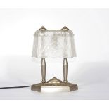 Double Art Deco lamp in frosted glass